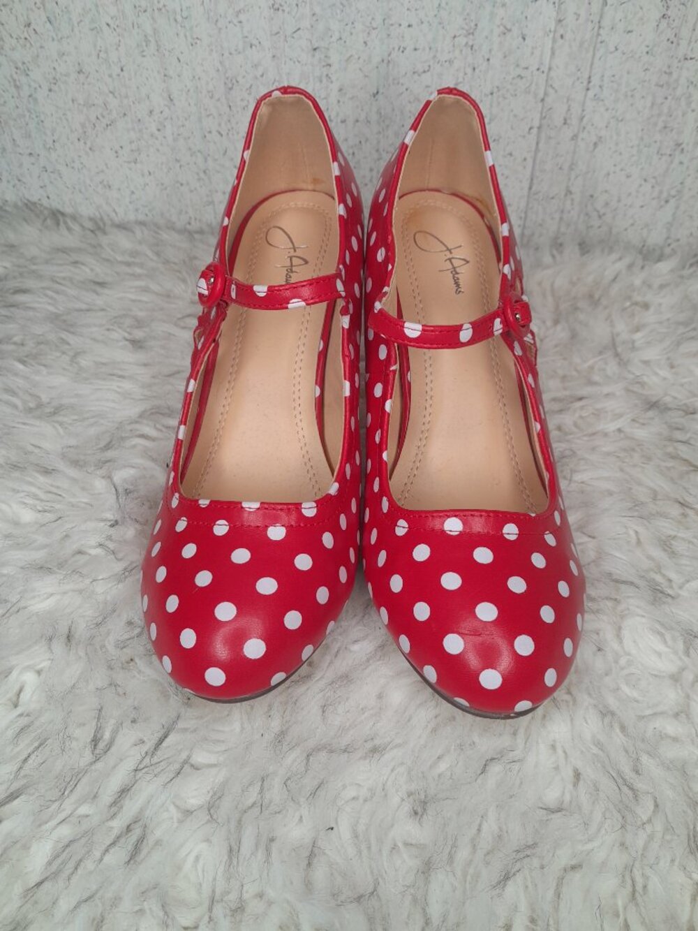 NWOT J Adams Pixie Polka Dot Mary Jane Pumps Rockabilly Pin-up Flamenco Size 8 - Picture 3 of 8